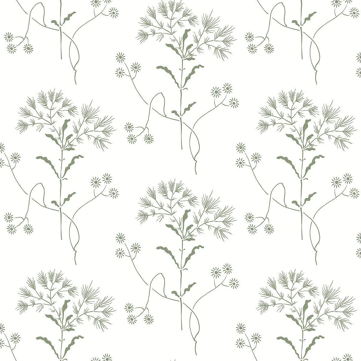 Wildflower Wallpaper // Green