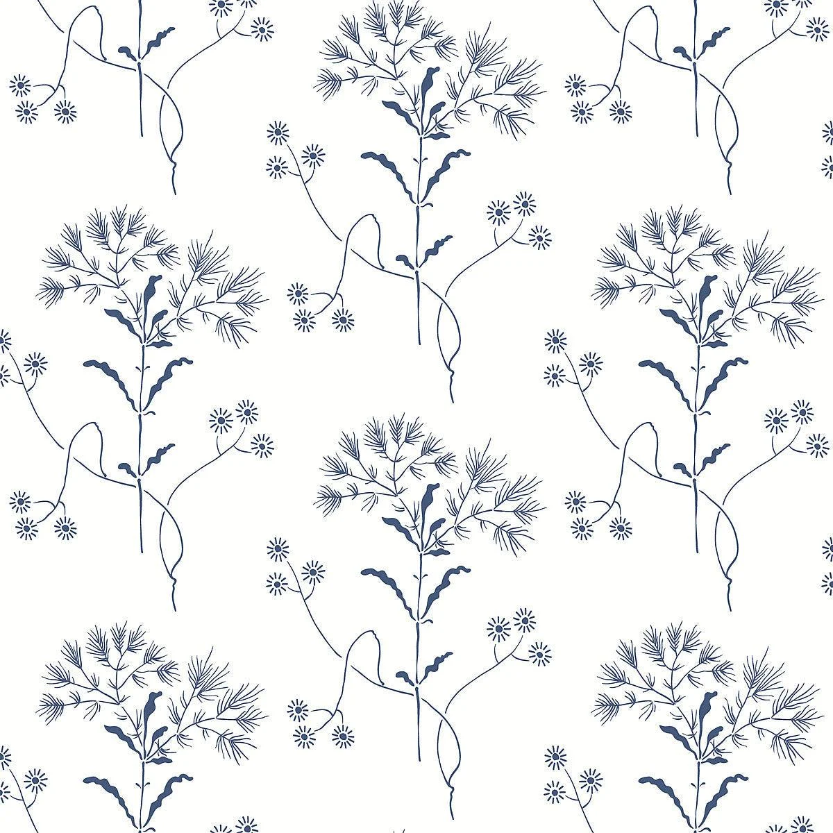 Wildflower Wallpaper // Navy