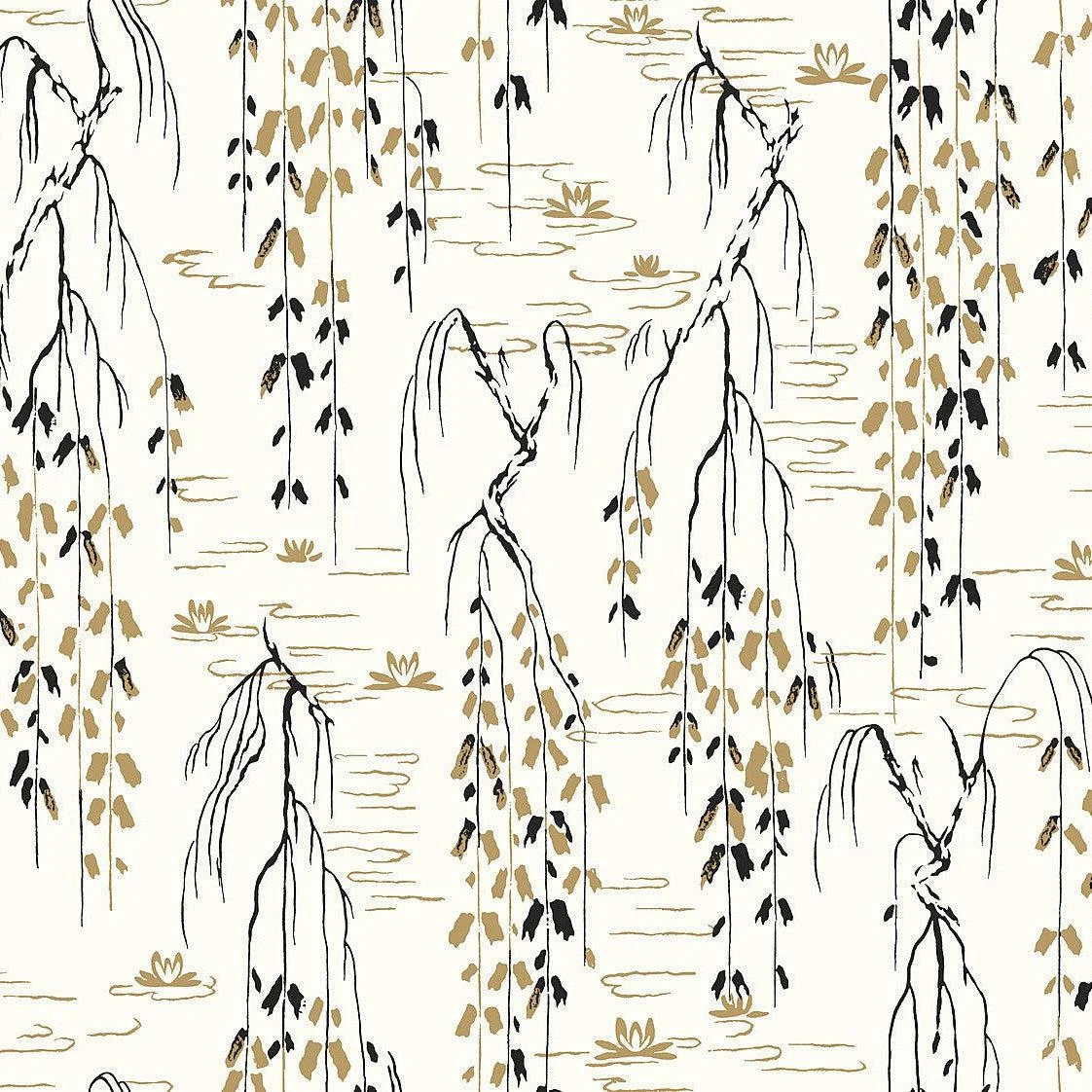 Willow Branches Wallpaper // White & Black