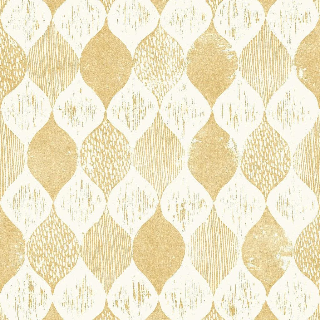 Woodblock Wallpaper // Yellow