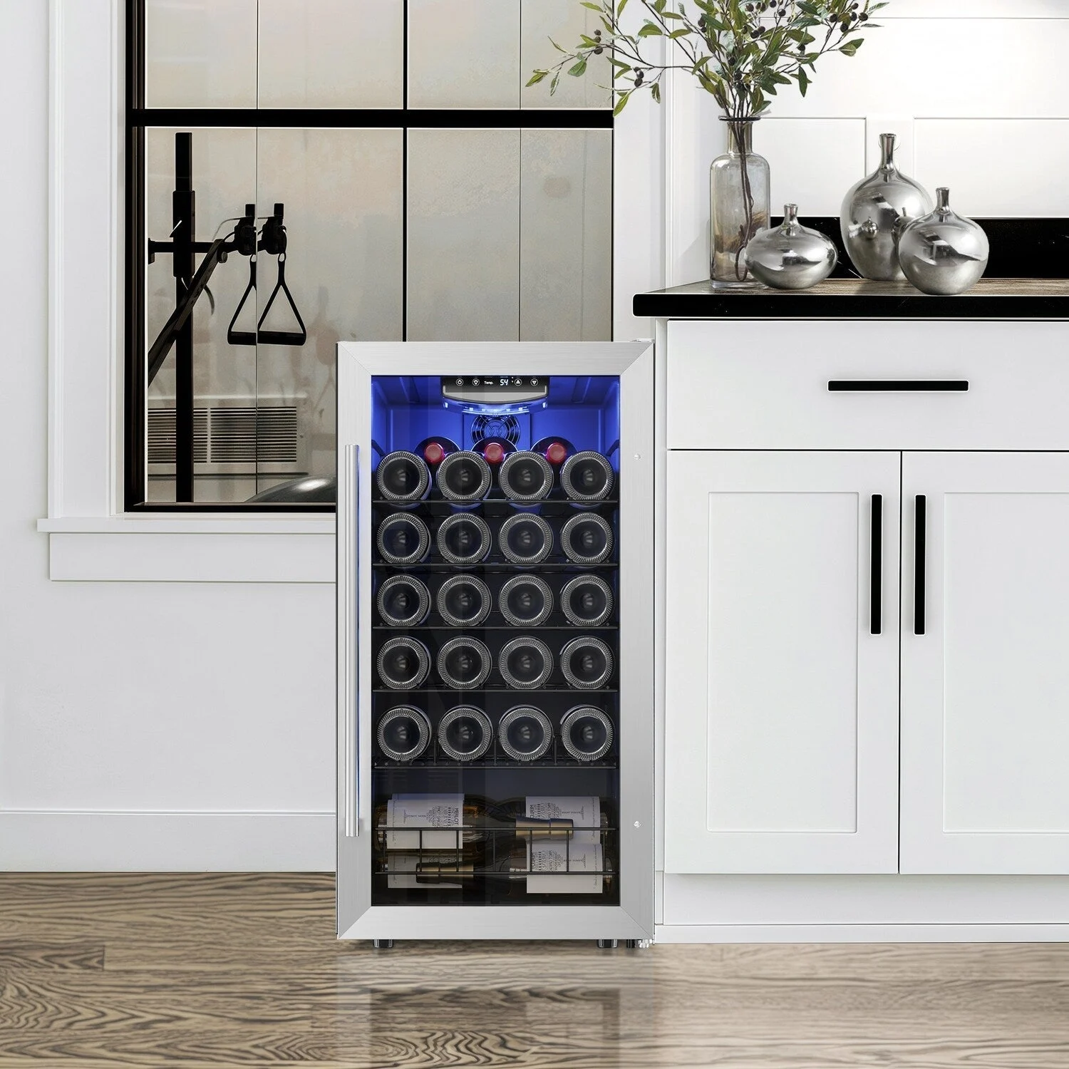 Yeego 17 Inch Single Zone 27-Bottle Freestanding Wine Cooler Mini Fridge - 16.9 inch
