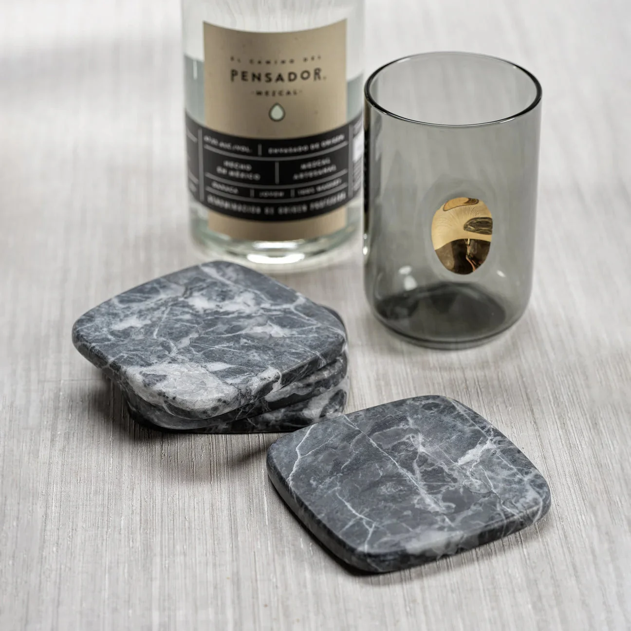 Nero Marquina Matte Marble Coaster (Set of 4)