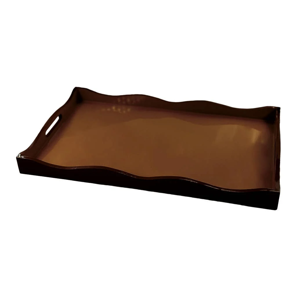 Brown Lacquer Wave Tray