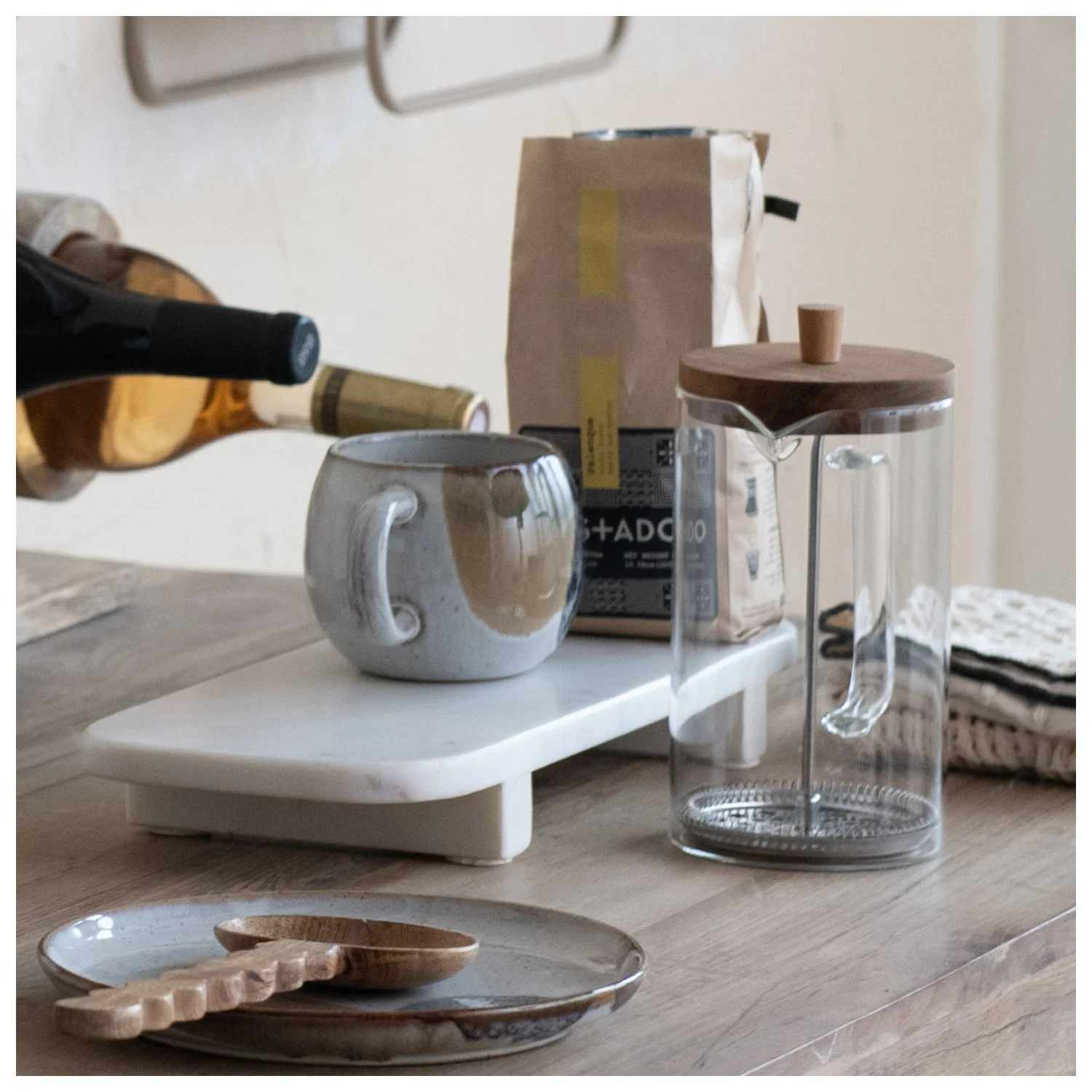 White Marble Serving Pedestal