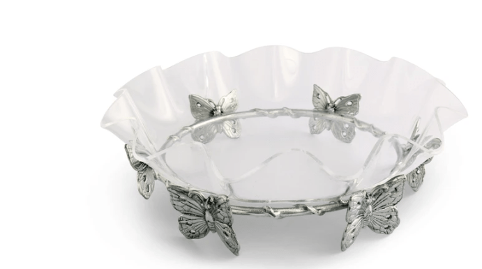 BUTTERFLY STAND ACRYLIC BOWL 16