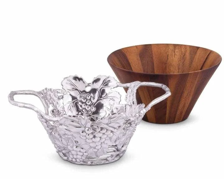 Wood Tall Salad Bowl - Grape
