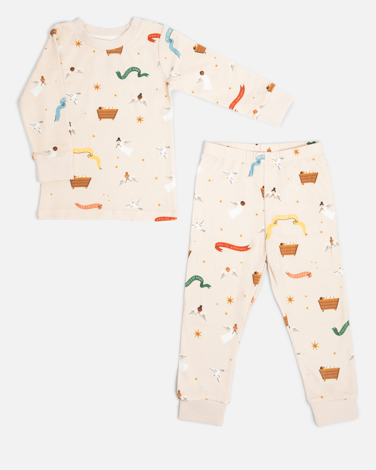 Kids Baby Jesus Christmas Long John Pajamas: 6-7