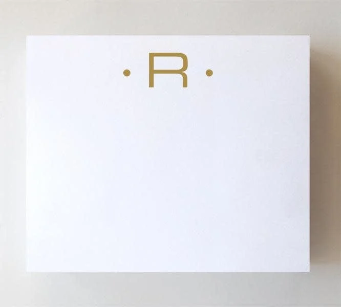 Luxe Gold Initial Notepad "R"