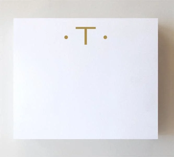 Luxe Gold Initial Notepad "T"
