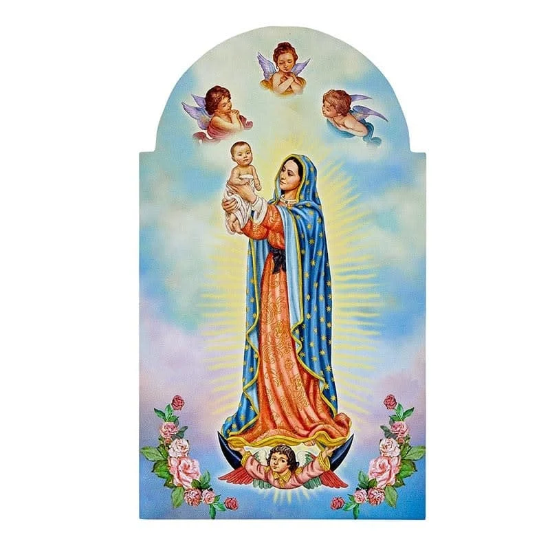 Our Lady Of Guadalupe Pro-Life Arched Wood Plaque