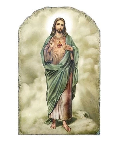 Sacred Heart Arched tile Plaque