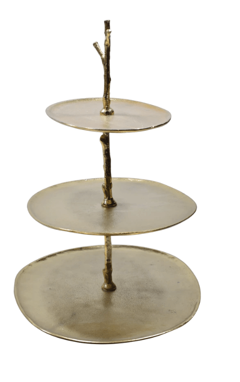 3 Tiered Gold Centerpiece