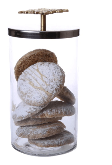 Glass Canister With Mosaic Handle