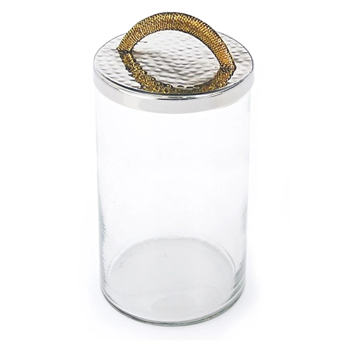 Glass Canister with Stainless Steel Lid and Gold Handle, Small