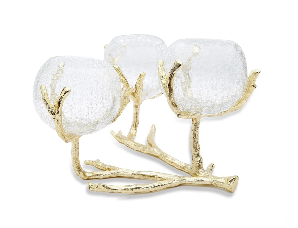 Gold 3 Branch Centerpiece