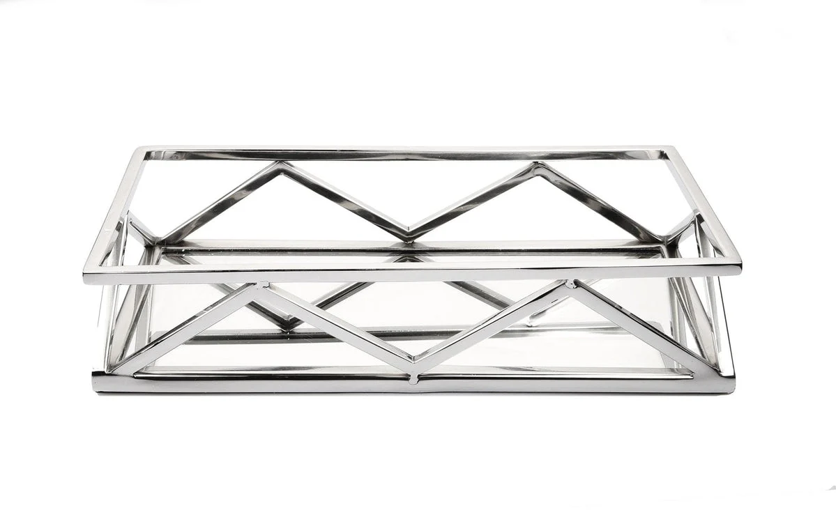 Oblong Mirror Tray with V-design