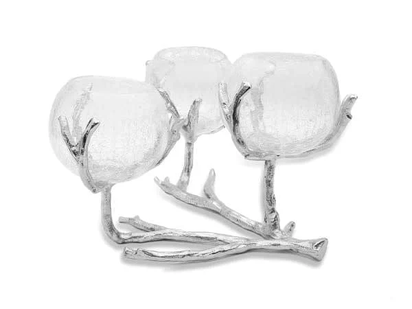 Silver 3 Branch Centerpiece