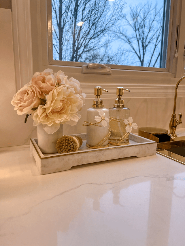 Marble Tray with Gold Trim