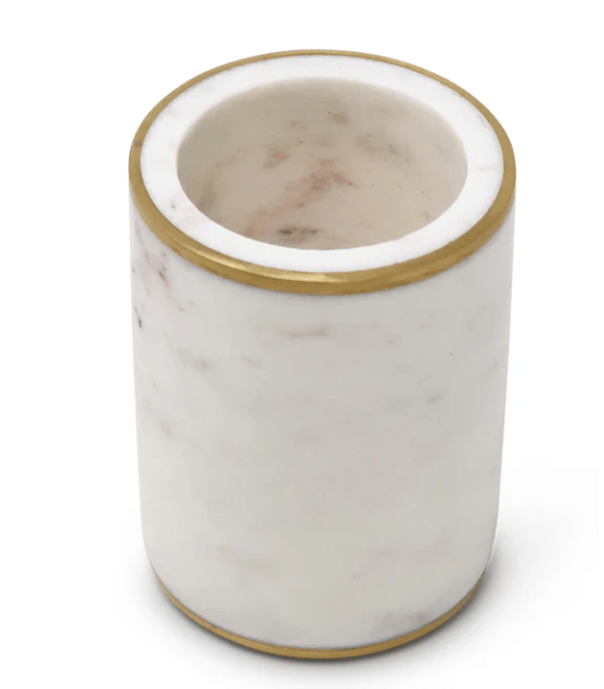 White Marble Cup with Gold Rim
