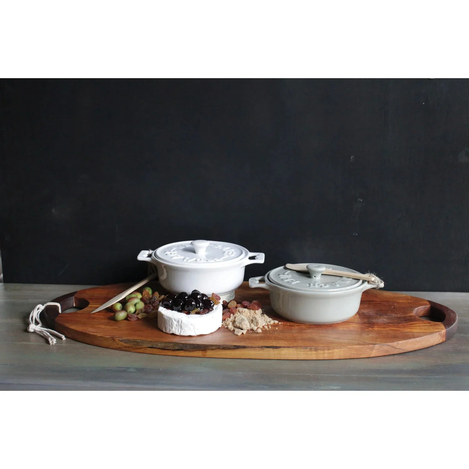 Stoneware Brie Baker with Lid & Wooden Spreader