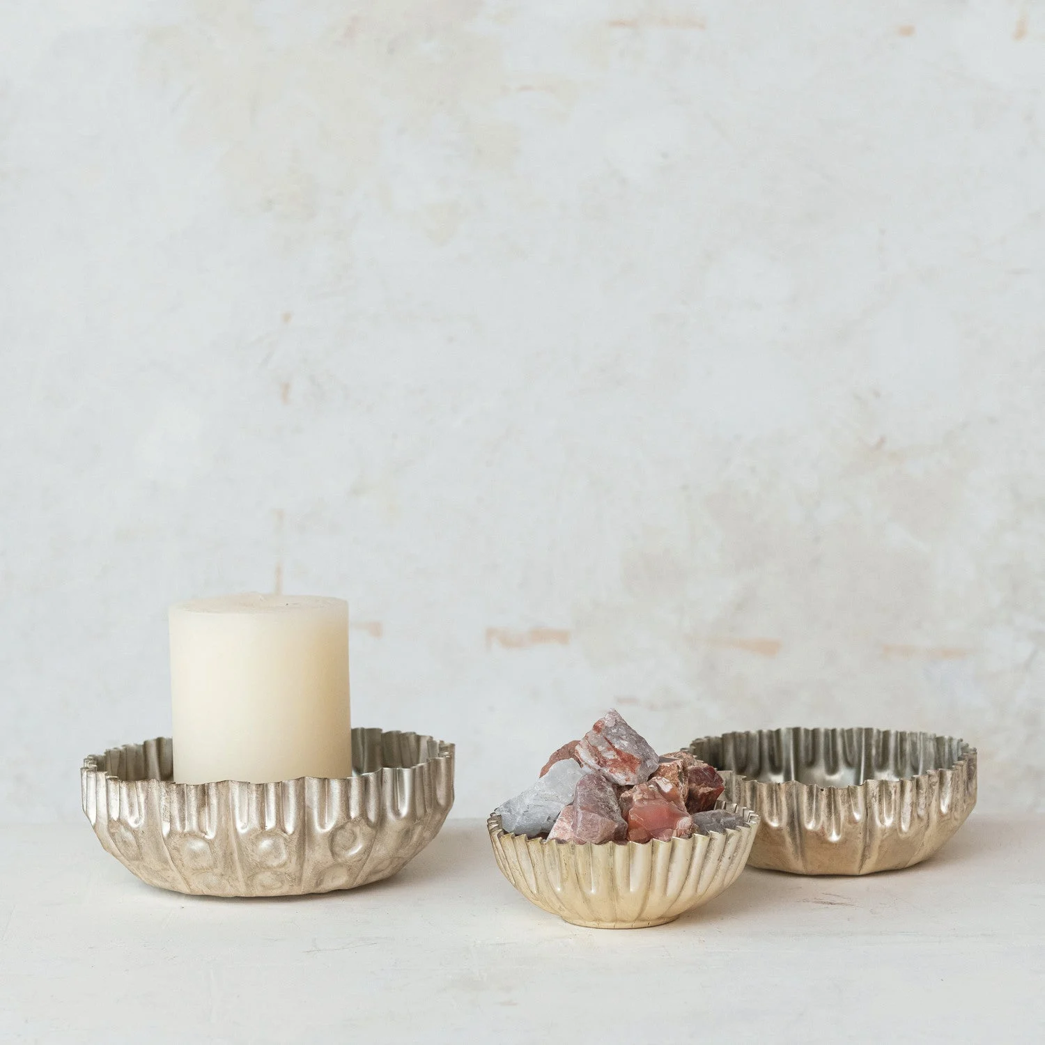 Decorative Metal Fluted Bowls