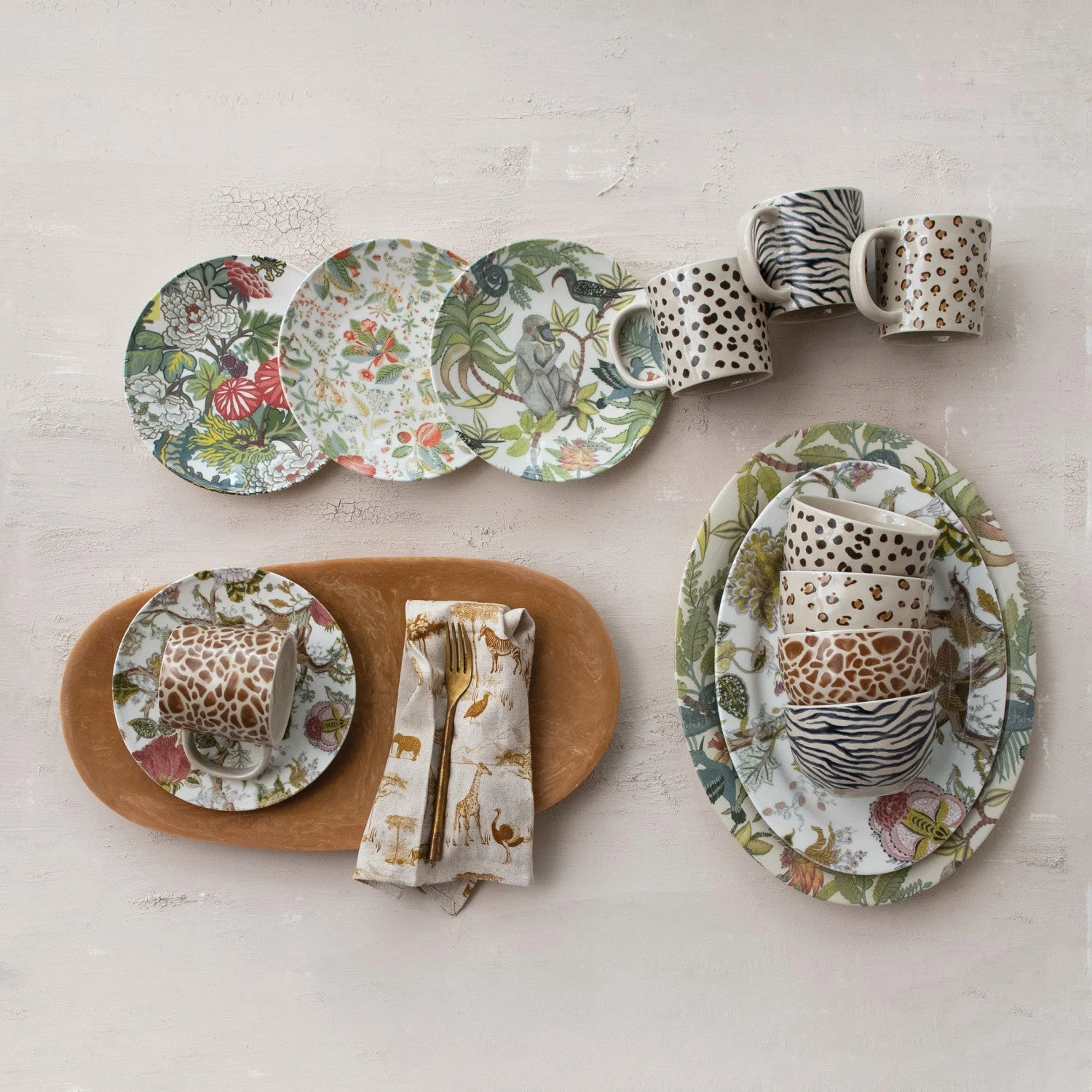 Botanical Printed Stoneware Plate