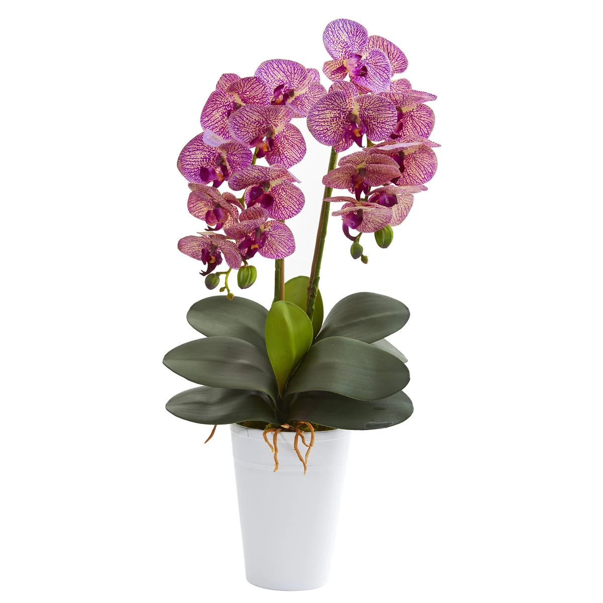 Nearly Natural 23`` Double Phalaenopsis Orchid Artificial Arrangement in Vase