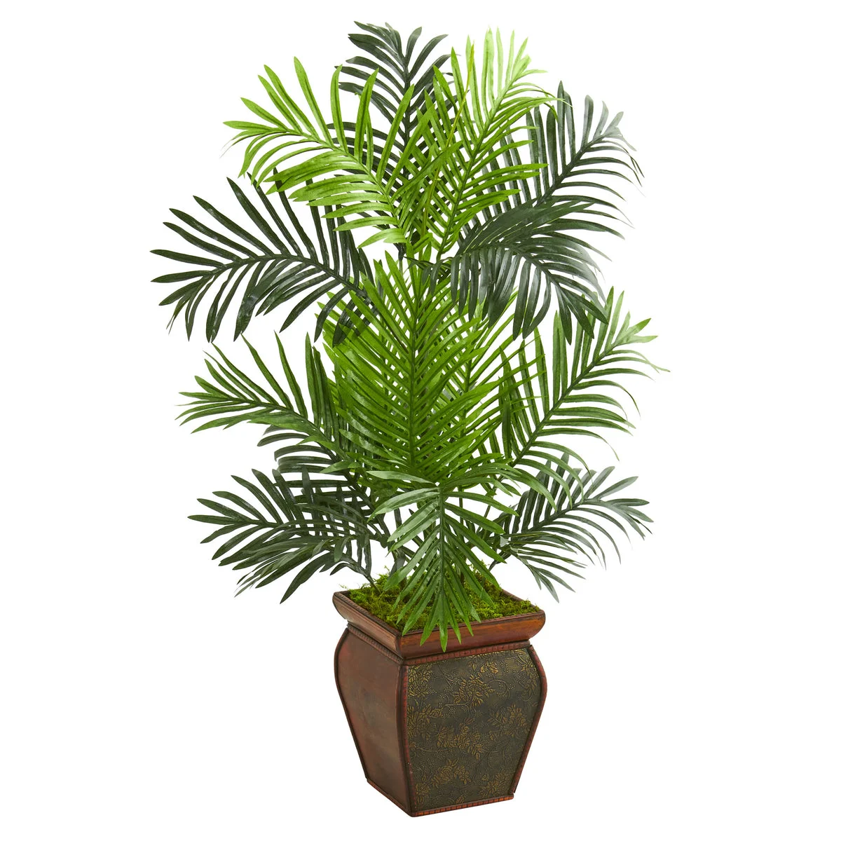 Nearly Natural 5689 3' Artificial Green Paradise Palm Tree in Decorative Planter