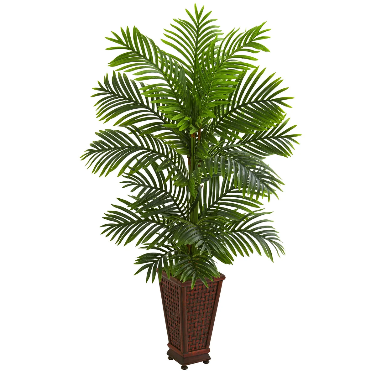 Nearly Natural 5687 5' Artificial Green Kentia Palm Tree in Decorative Planter