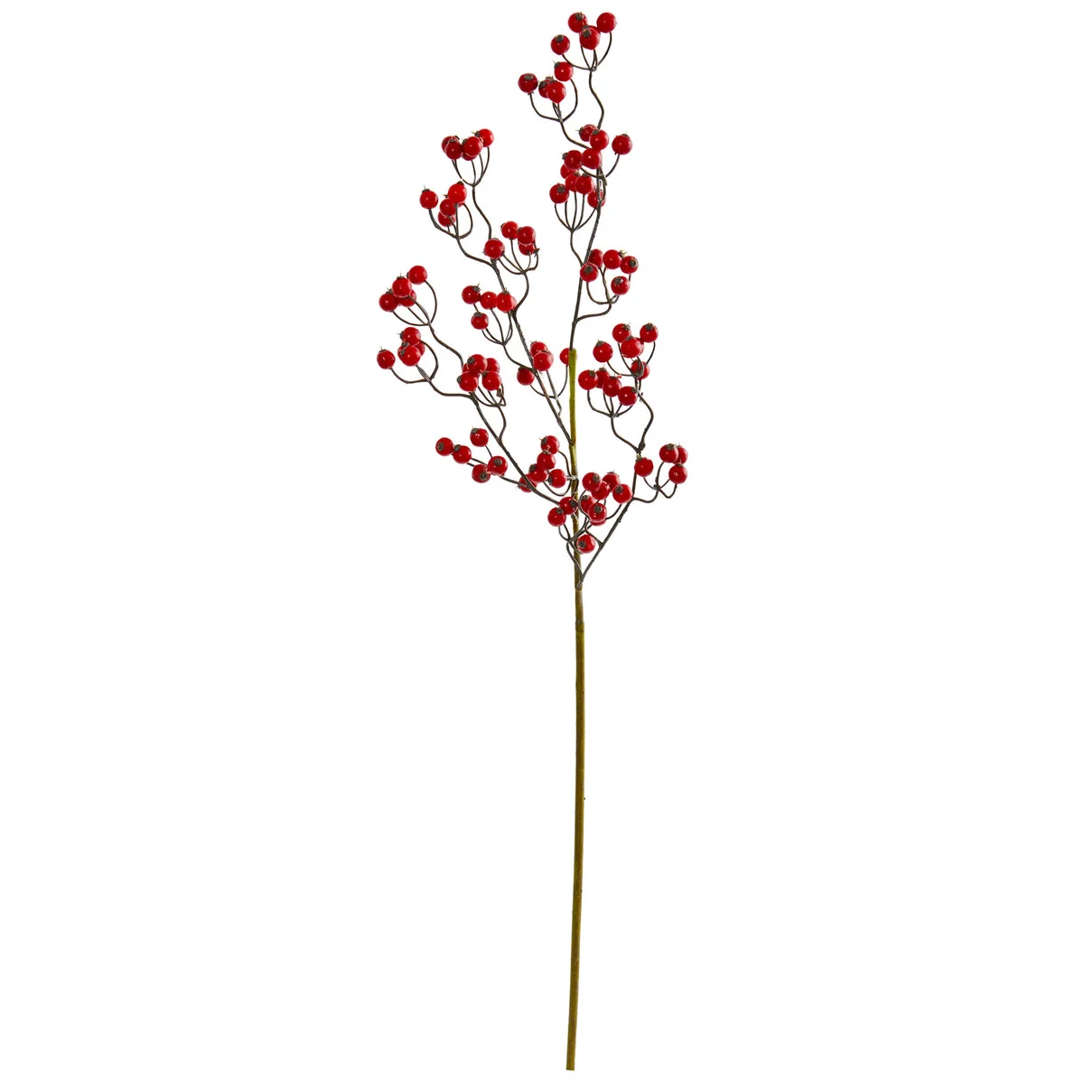 Nearly Natural 2242-S6 35" Artificial Red Berry Spray Flower, Set of 6
