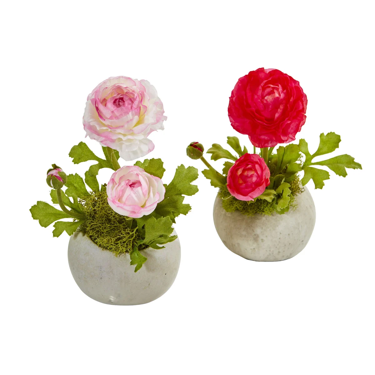 Nearly Natural Ranunculus Artificial Arrangement (Set of 2)