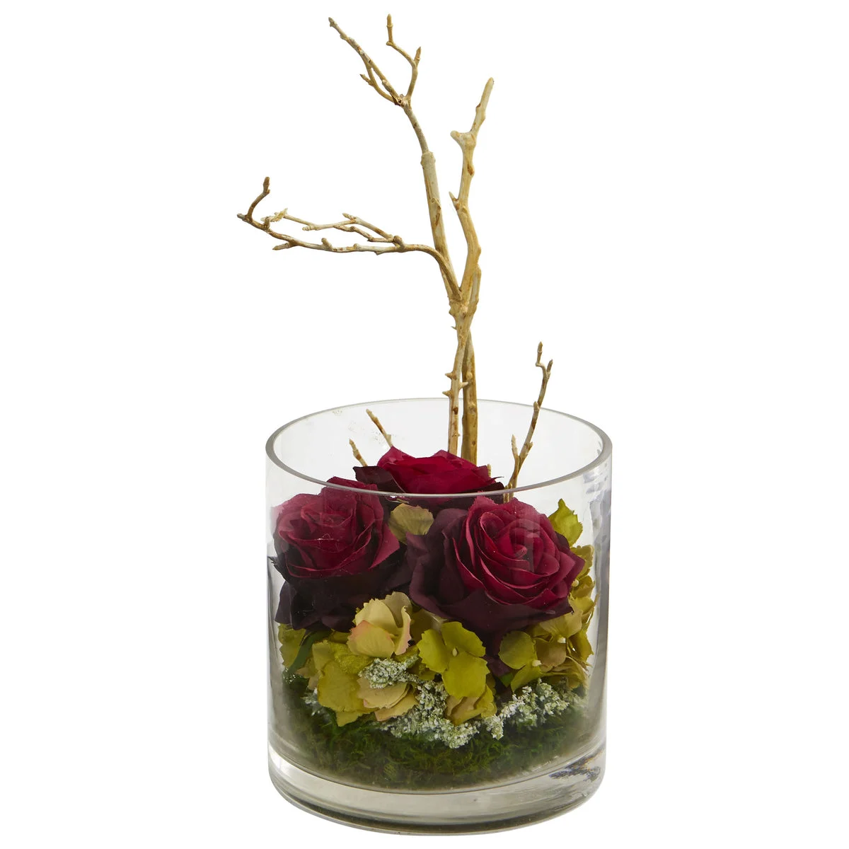Nearly Natural Roses & Hydrangeas Artificial Arrangement