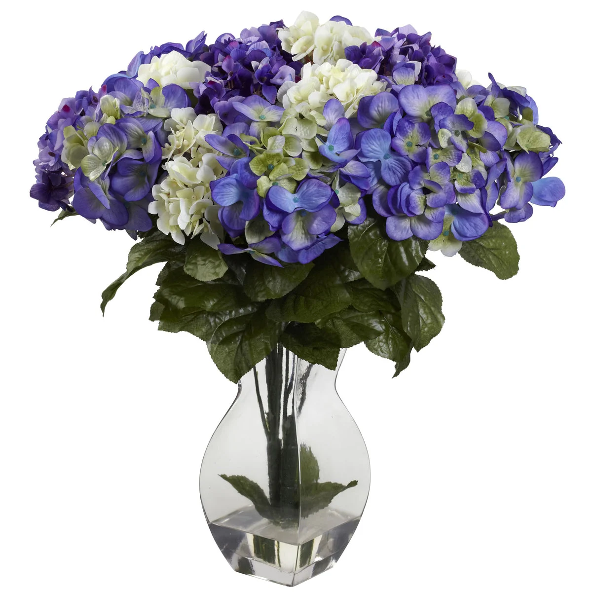 Nearly Natural Mixed Hydrangea w/Vase