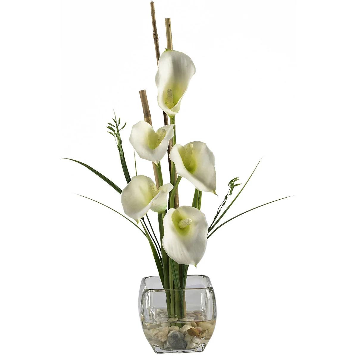 Nearly Natural Calla Lilly Liquid Illusion Silk Flower Arrangement