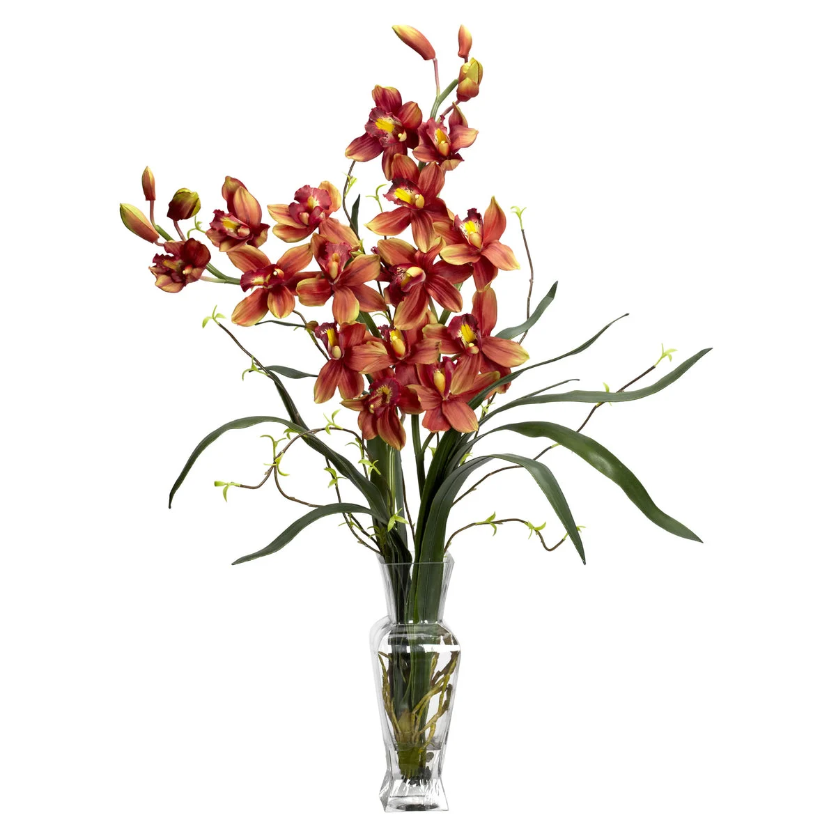 Nearly Natural Cymbidium Silk Flower Arrangement