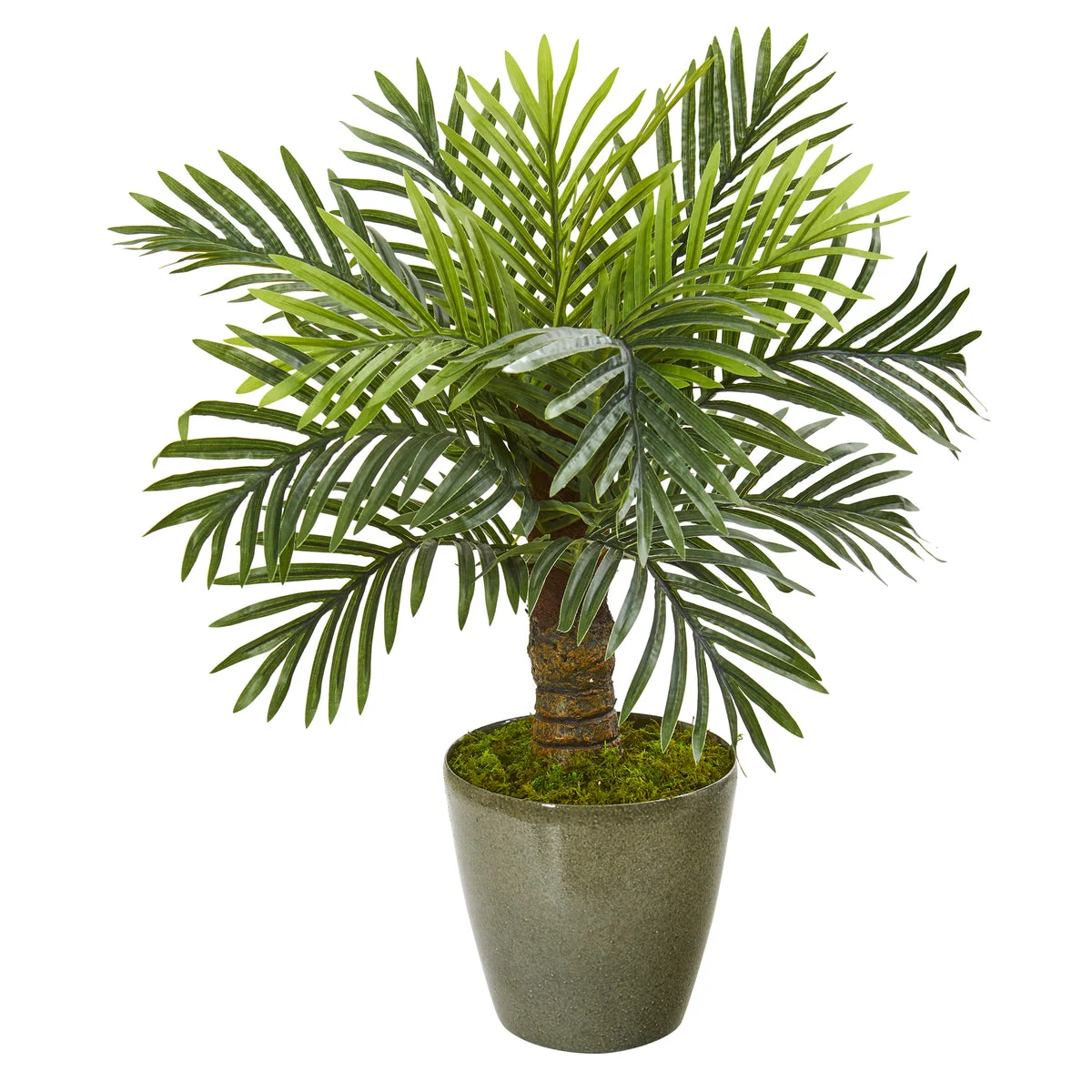Nearly Natural 9908 26" Artificial Green Robellini Palm Tree in Green Planter