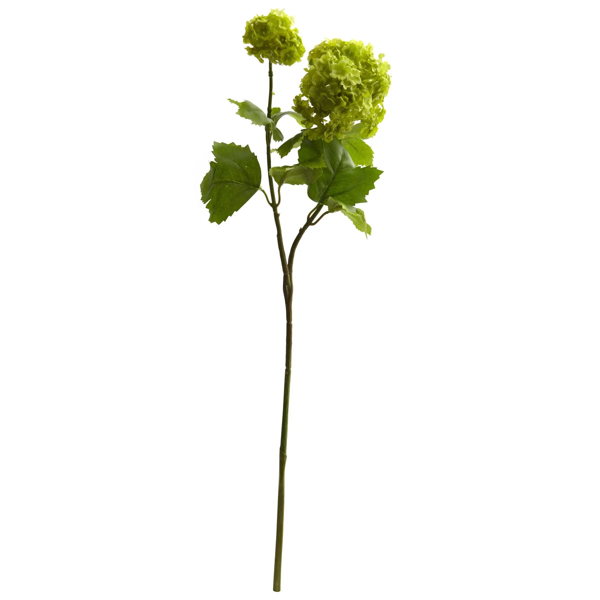 Nearly Natural 2165-S6 18" Artificial Green Snowball Hydrangea Flower, Set of 6