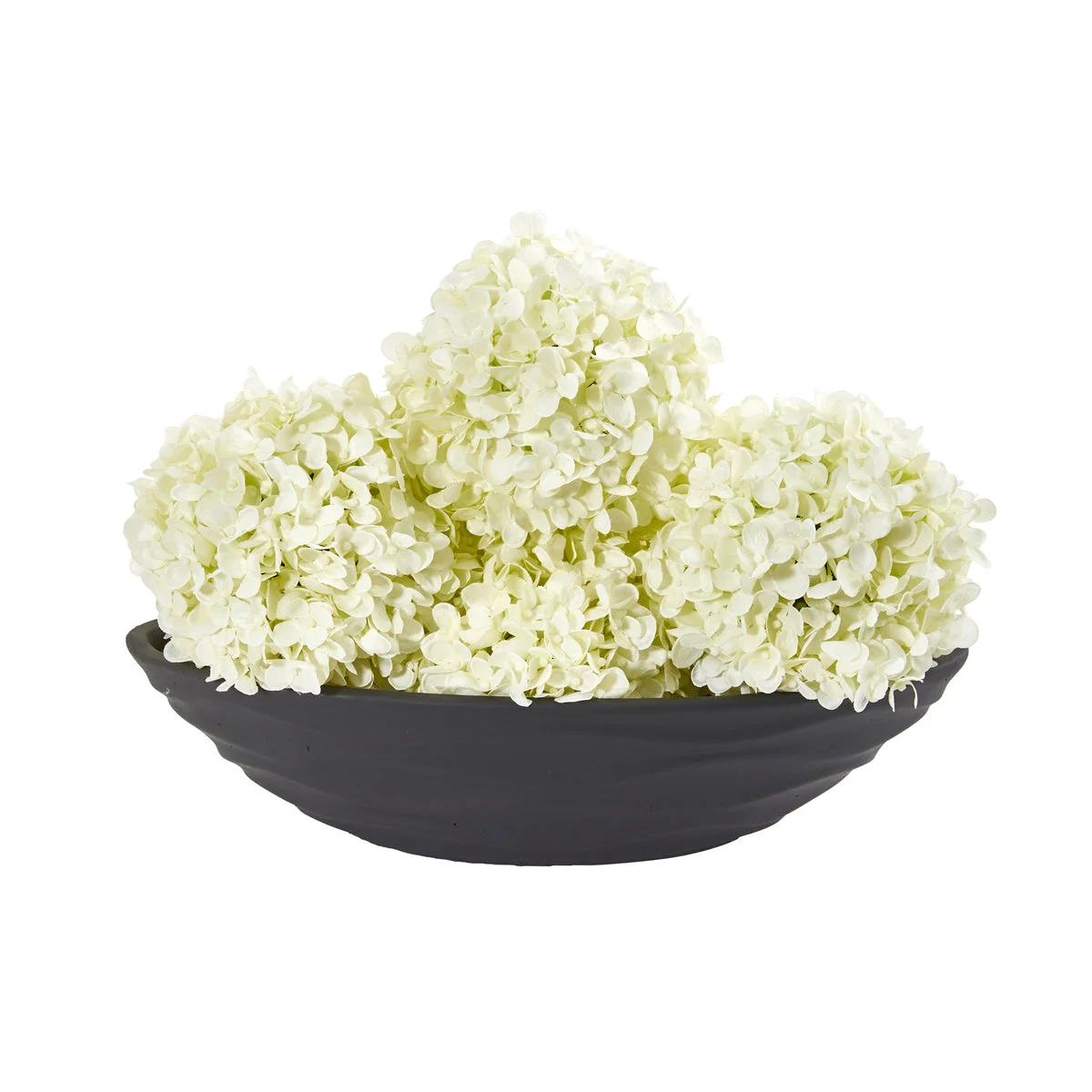 Nearly Natural Artificial Hydrangea Balls (Set of 4) with Decorative Vase
