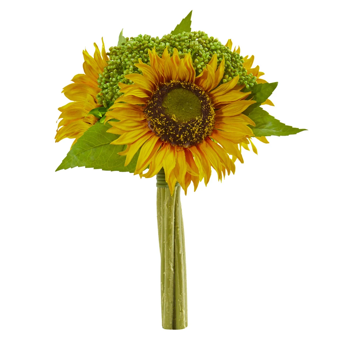 Nearly Natural 2278-S3 12" Artificial Yellow Sunflower Bundle Flower, Set of 3
