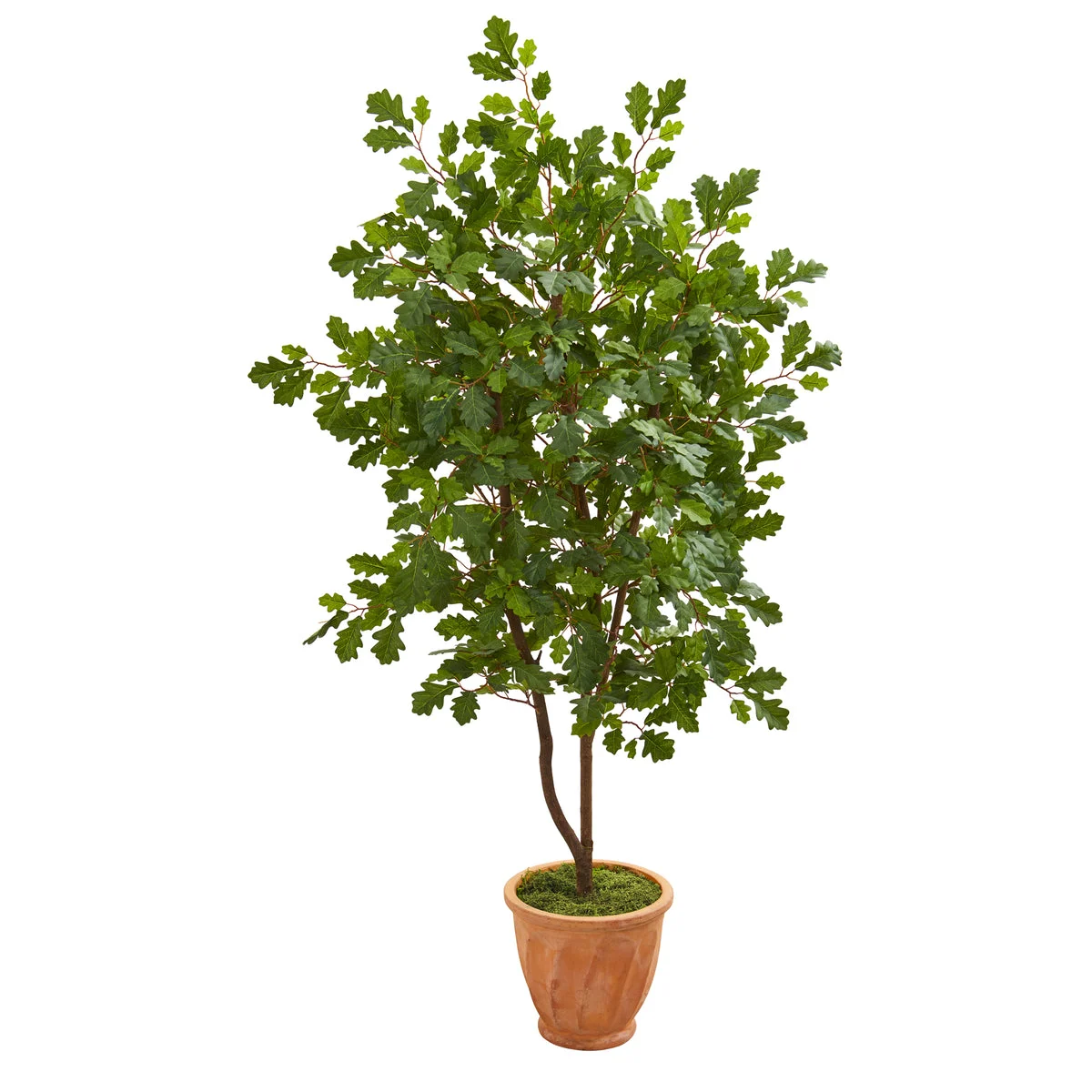 Nearly Natural 9995 53" Artificial Green Oak Tree in Terra-Cotta Planter