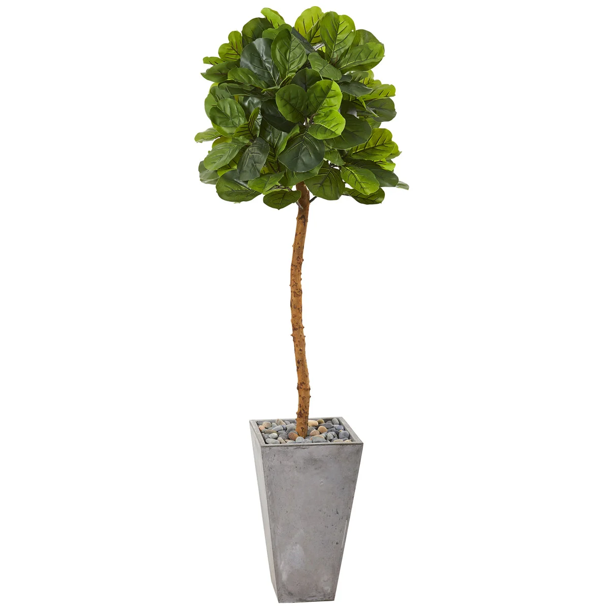 Nearly Natural T1153 70" Artificial Green Real Touch Fiddle Leaf Tree in Cement Planter