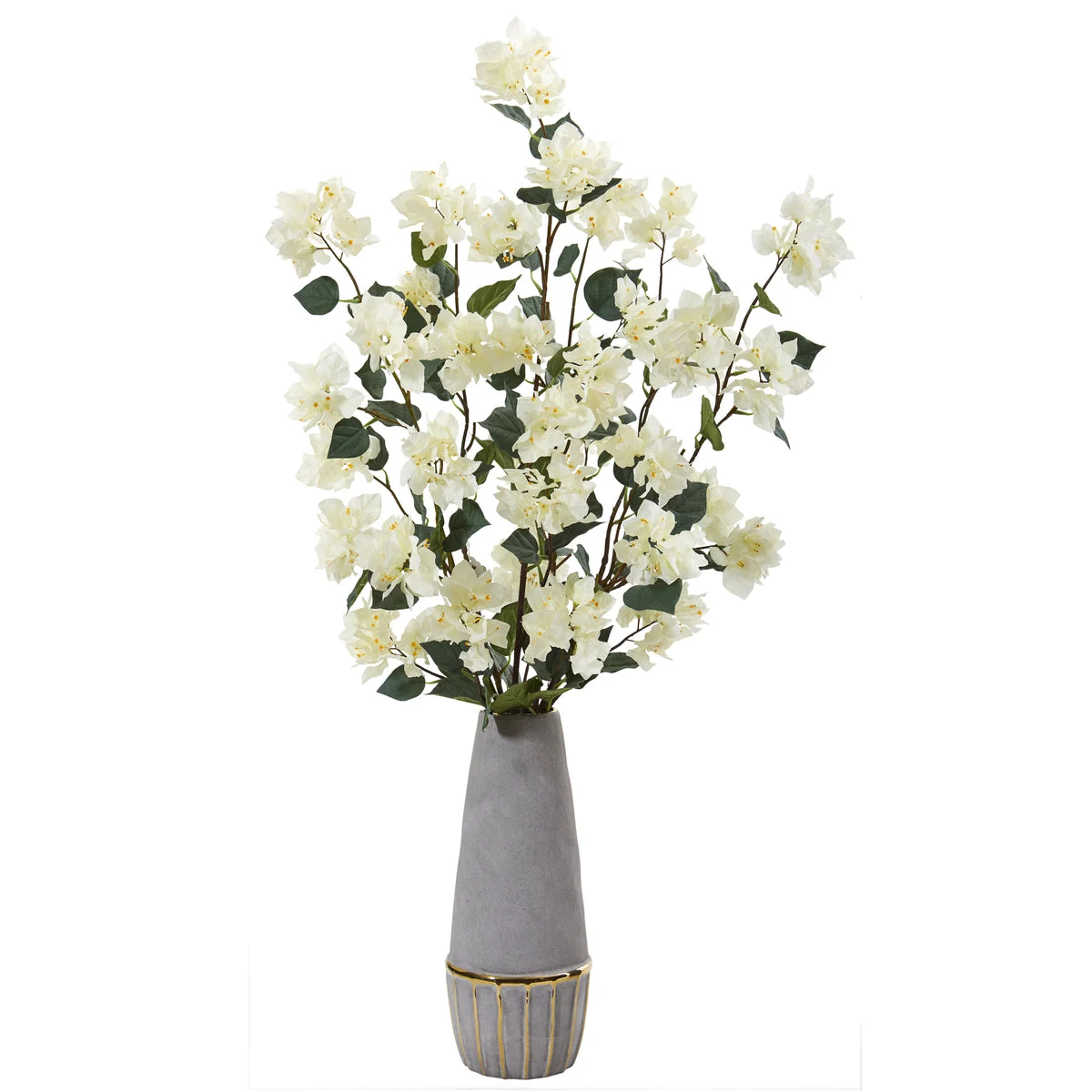 Nearly Natural 39`` Bougainvillea Artificial Arrangement in Stoneware Vase