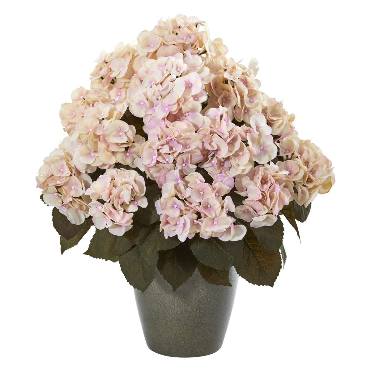 Nearly Natural 23`` Fall Hydrangea Artificial Plant in Green Planter
