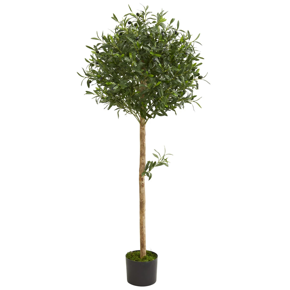 Nearly Natural 5563 5' Artificial Green Olive Topiary Tree
