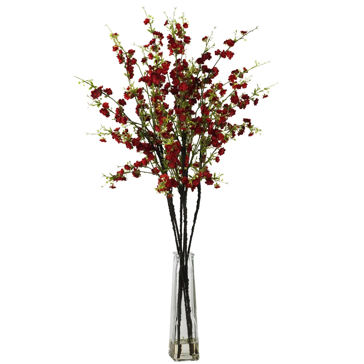 Nearly Natural Cherry Blossoms w/Vase Silk Flower Arrangement