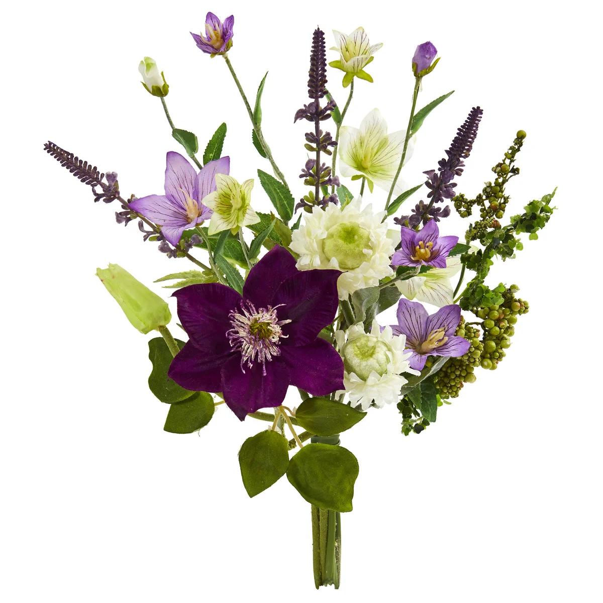 Nearly Natural 2295-S4 16" Artificial Mixed Flower Bouquet, Multicolor, (Set of 4)