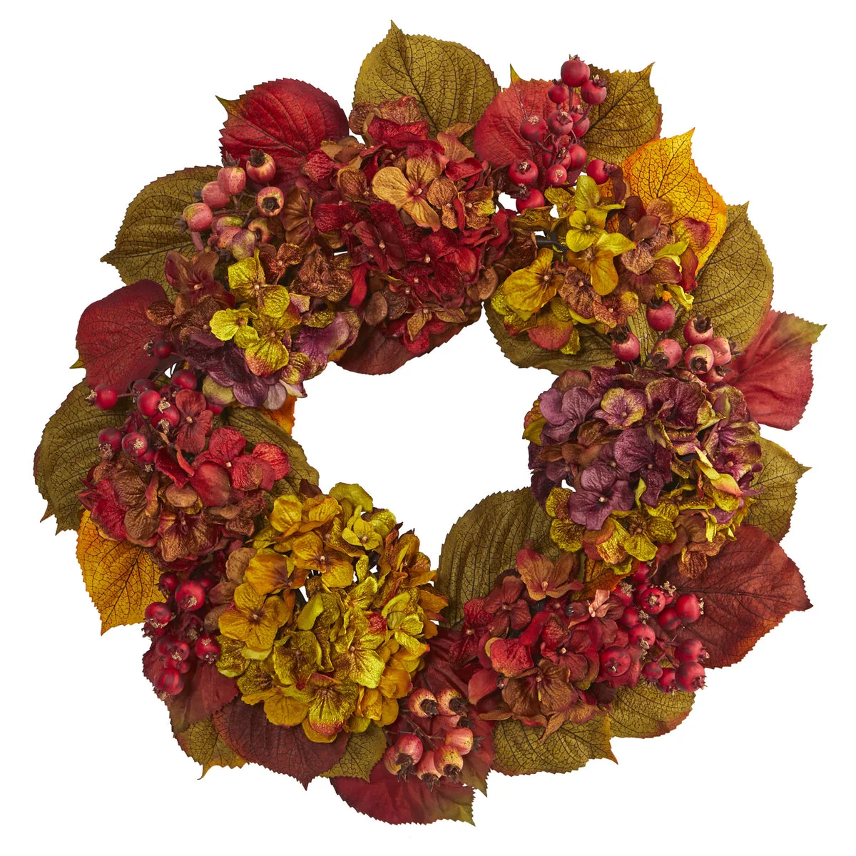 Nearly Natural 4176 24" Fall Hydrangea Wreath