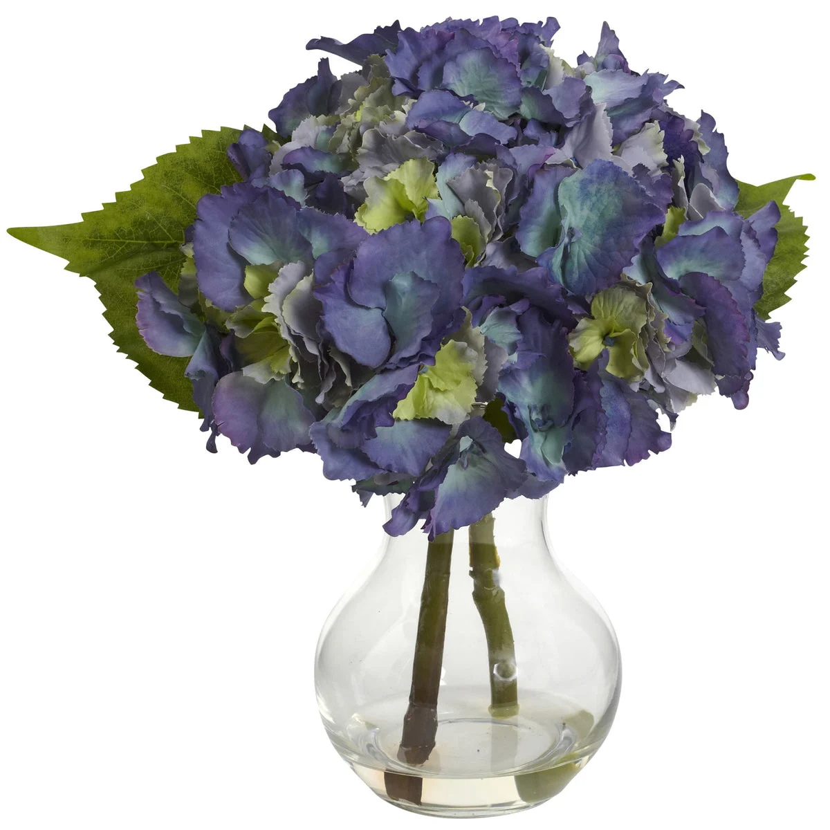 Nearly Natural Blooming Hydrangea w/Vase Arrangement