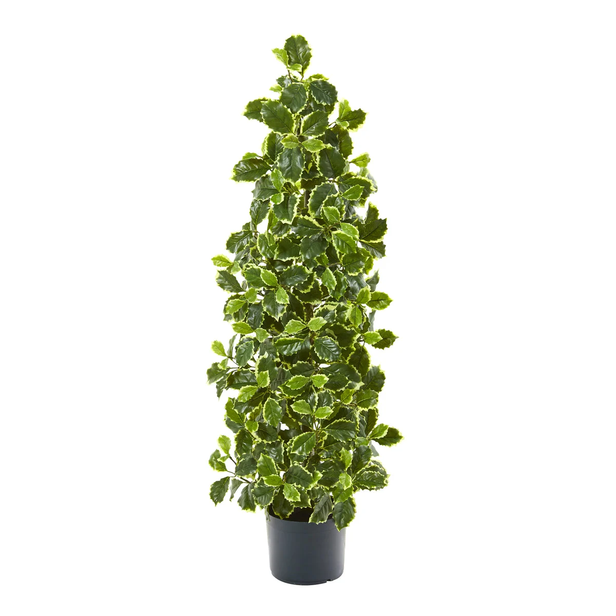 Nearly Natural 9997 39" Artificial Green Real Touch Variegated Holly Leaf Tree