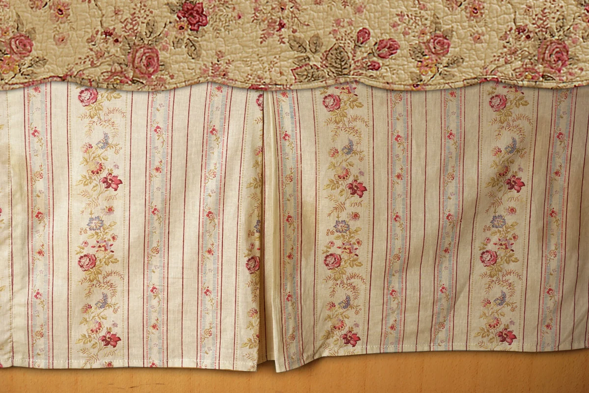 Greenland Home Antique Rose Multi Twin Bed Skirt 15"